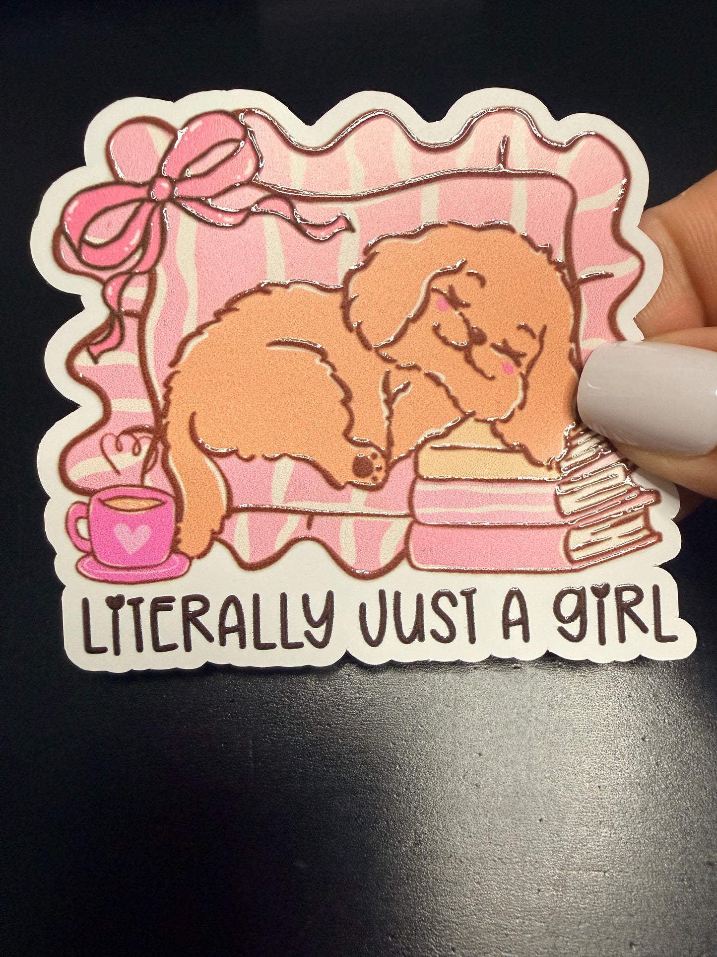 Literally Just a Girl White Vinyl Sticker