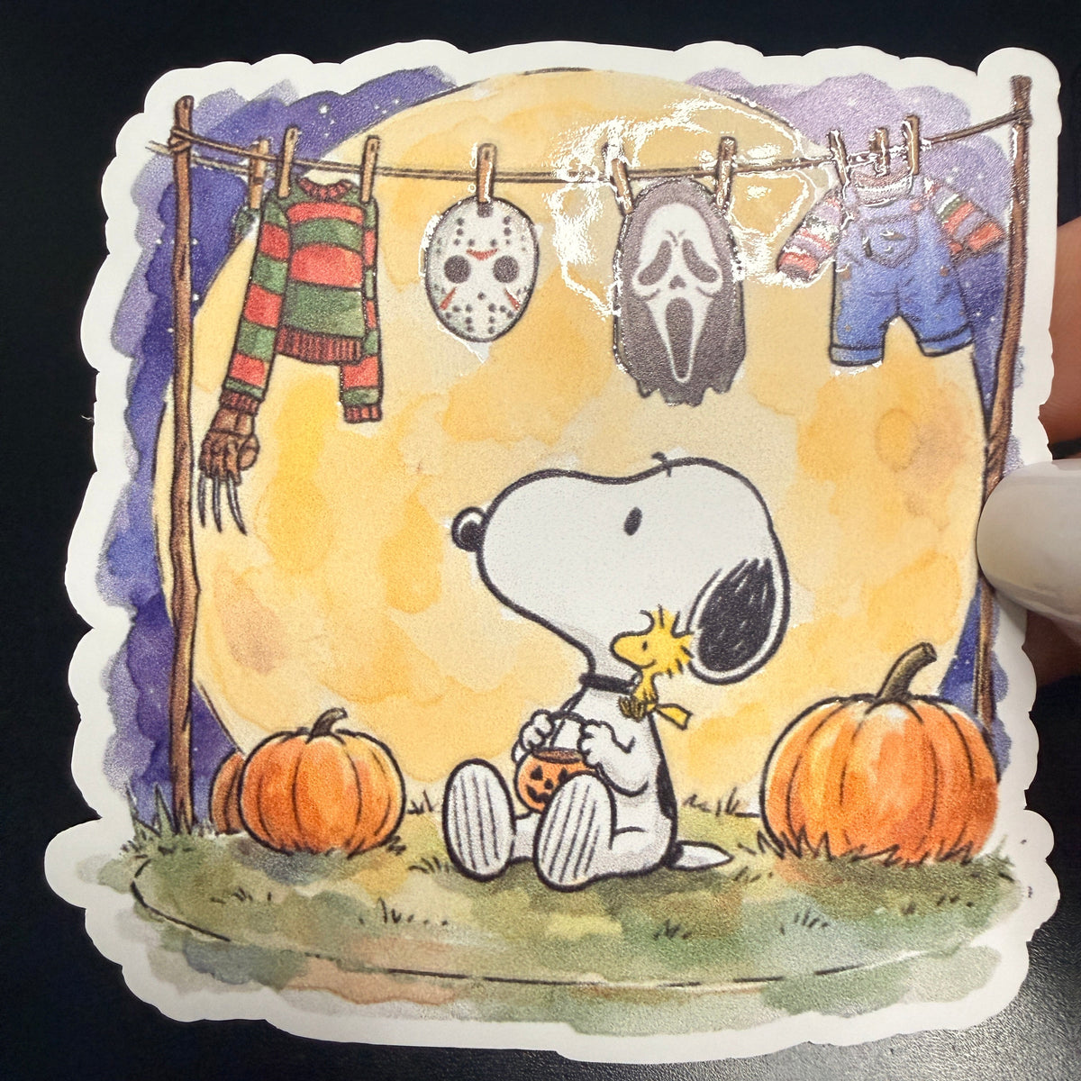 Snoop Halloween White Vinyl Sticker