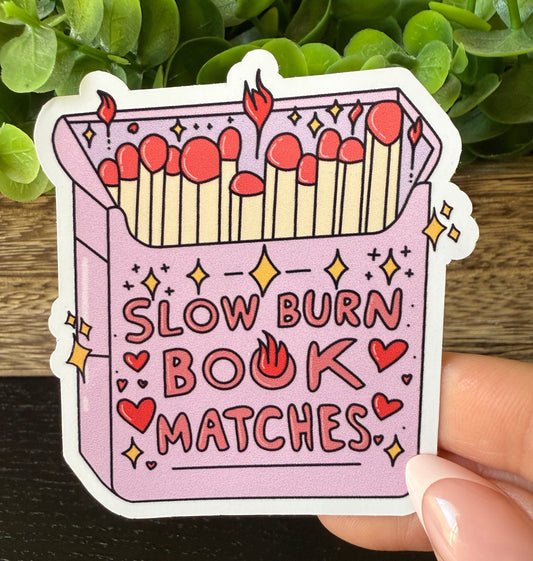 Slow Burn Book Matches White Vinyl Sticker 3"
