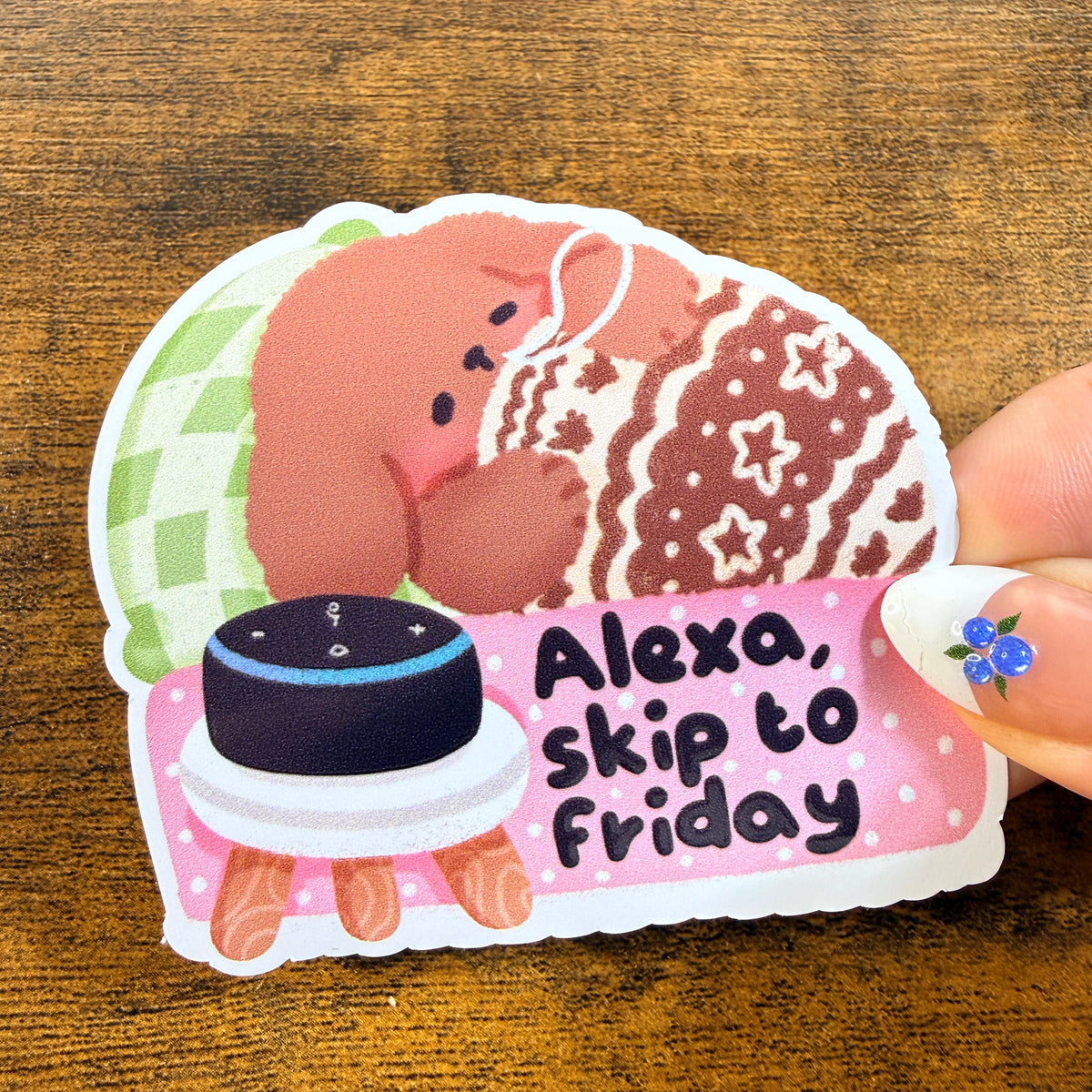 Alexa Skip To Friday White Vinyl Stickers