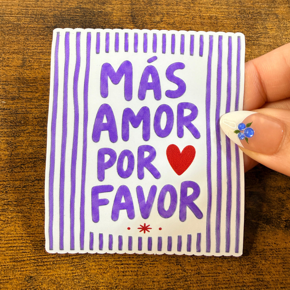 Mas Amor Por Favor White Vinyl Stickers