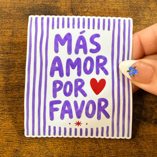 Mas Amor Por Favor White Vinyl Stickers