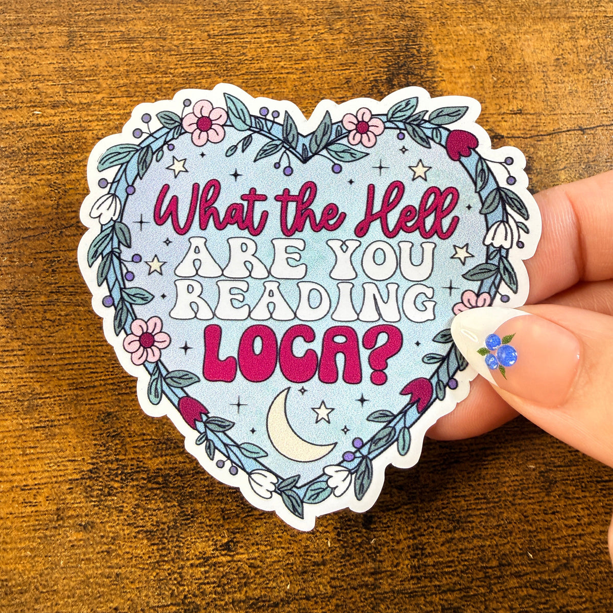 What Are You Reading Loca White Vinyl Stickers