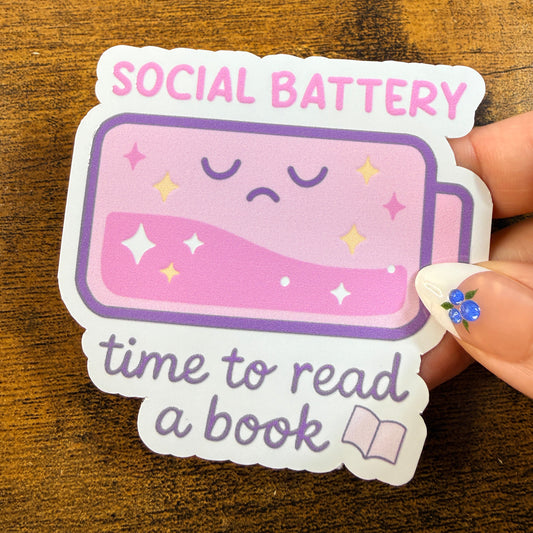 Battery Low White Vinyl Stickers