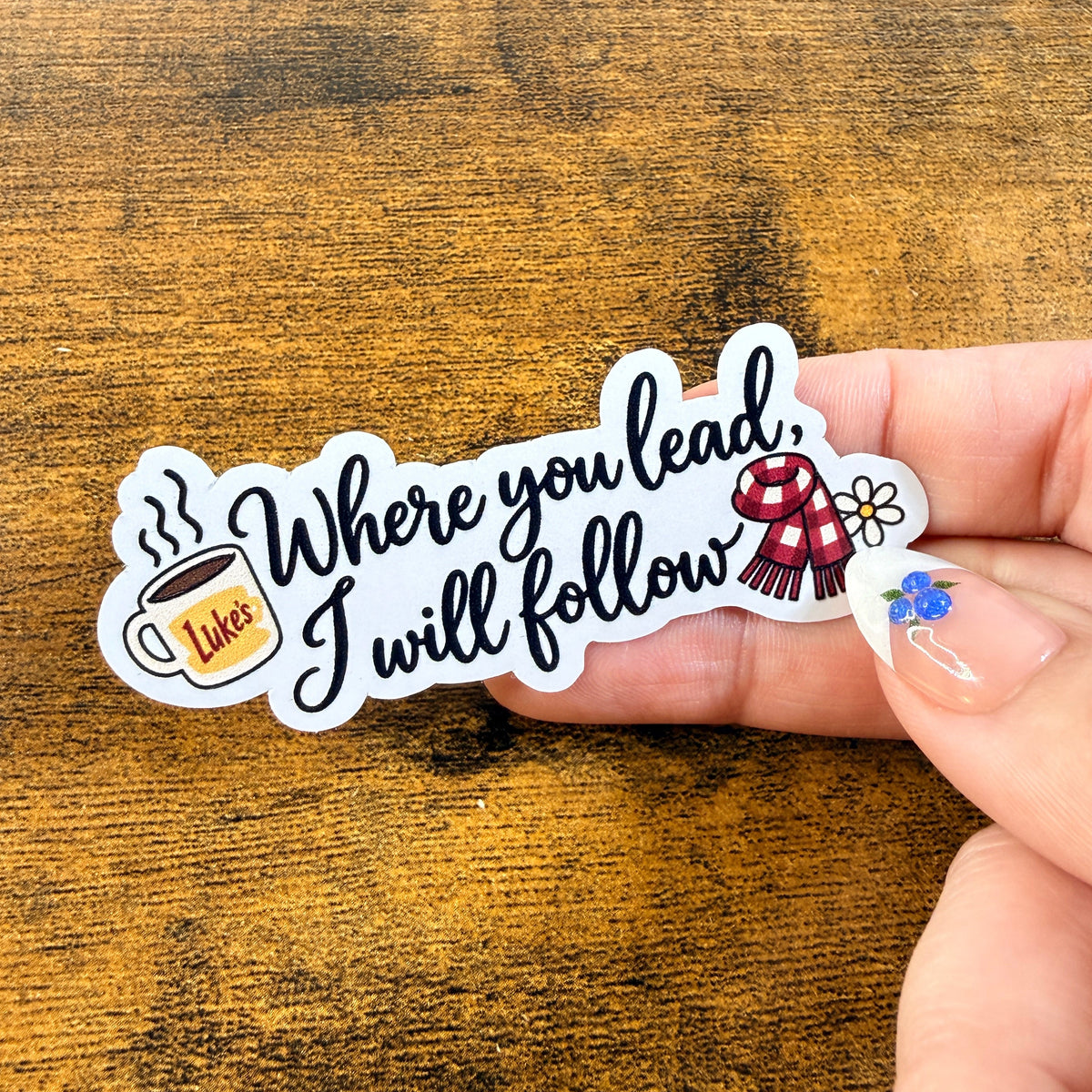 Where You Lead White Vinyl Stickers