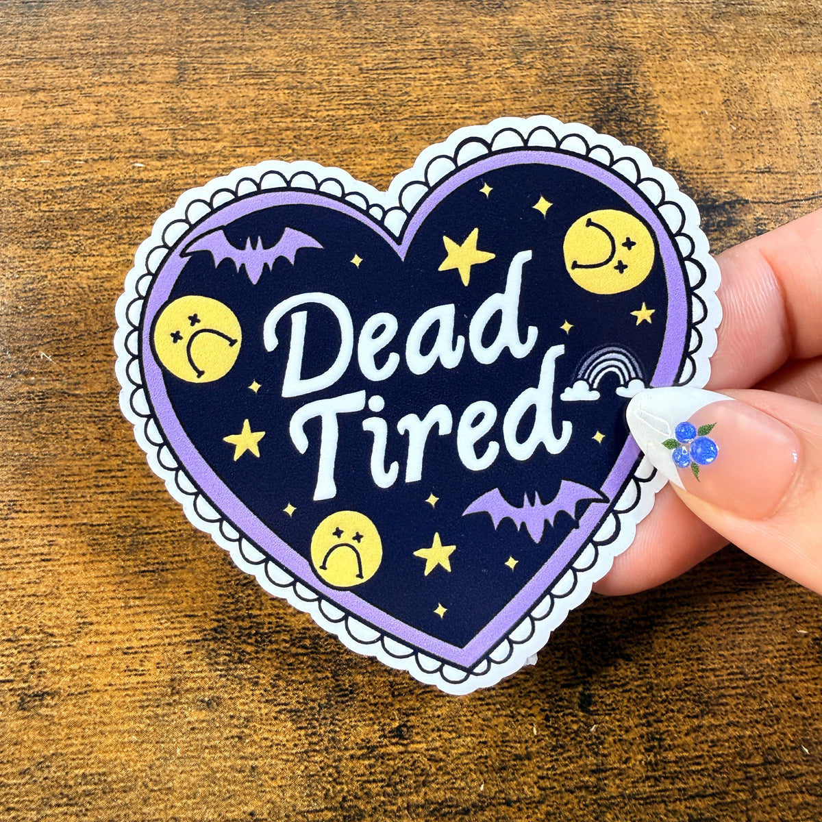 Dead Tired White Vinyl Stickers