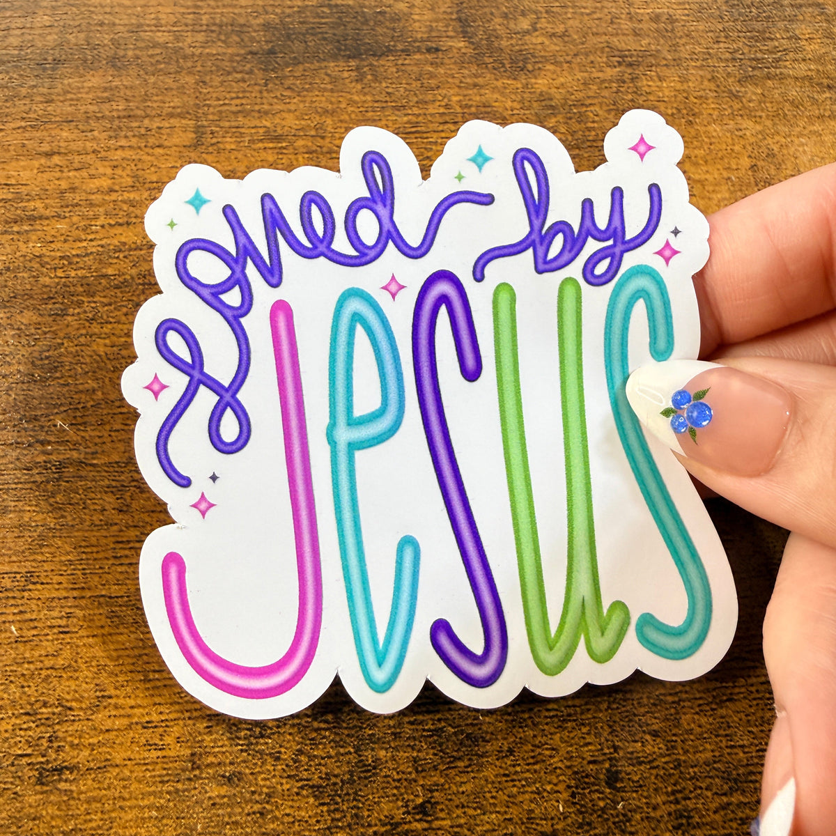 Loved By Jesus White Vinyl Sticker