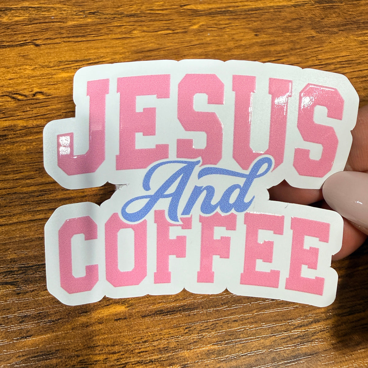 Jesus and Coffee White Vinyl Stickers