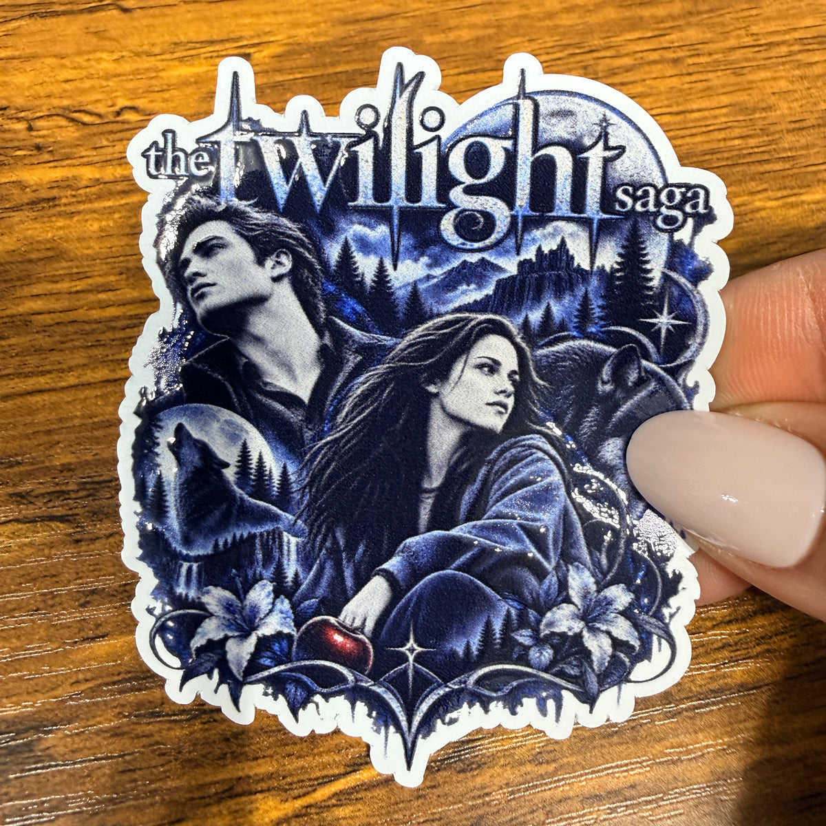 Wolf Vampire Movies White Vinyl Stickers