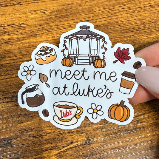 Meet Me At Diner White Vinyl Stickers