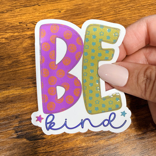 Be Kind White Vinyl Stickers