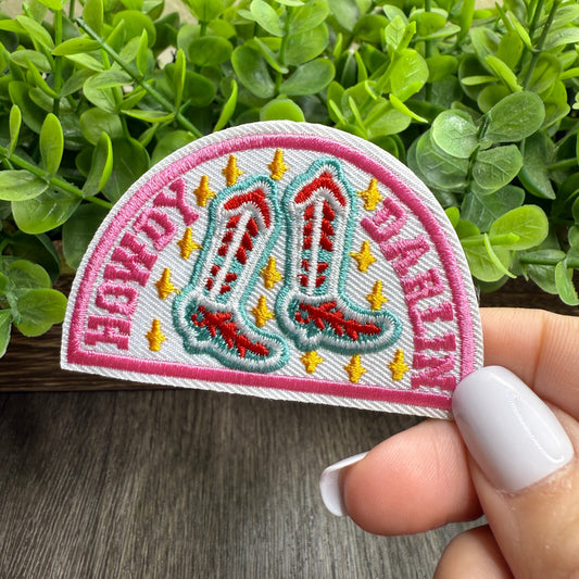 Howdy Darlin Boots Embroidered Hat Patches