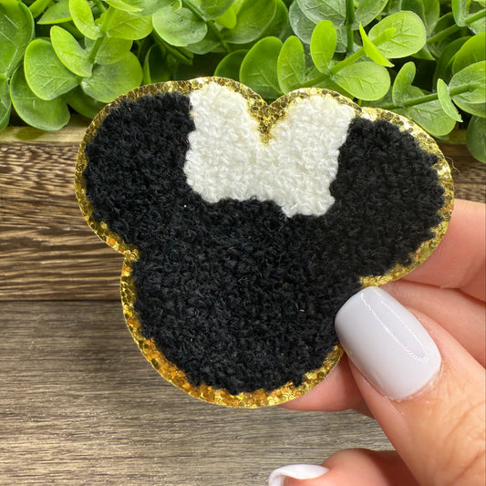 Black Girl Mouse Chenille Hat Patches