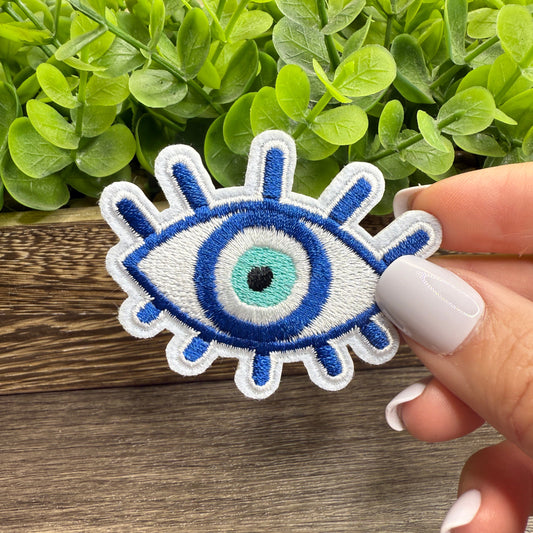 White  Embroidered Hat Patches