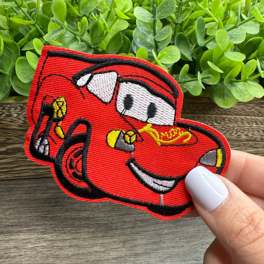 Red Car Embroidered Hat Patches