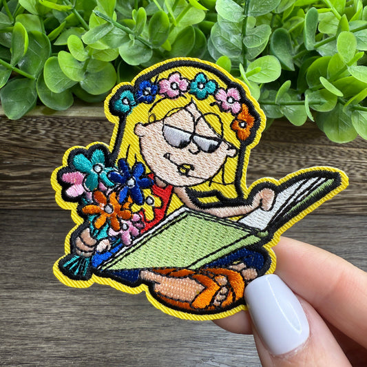 Liz Book Embroidered Hat Patches