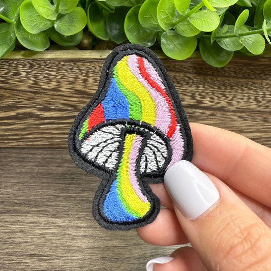 Colorful Mushrooms Embroidered Hat Patches