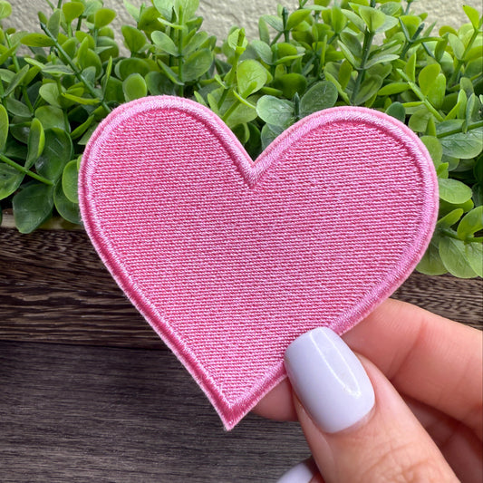 Pink Hearts Embroidered Hat Patches