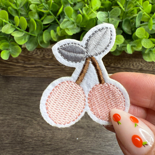 Pink Cherries Embroidered Small Patches