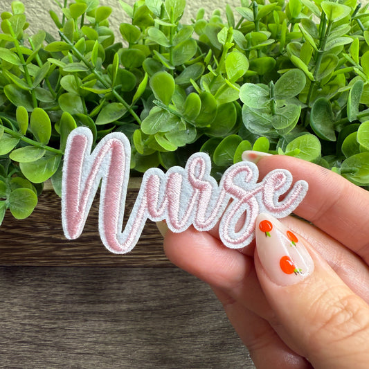 Pink Nurse Embroidered Small Patch