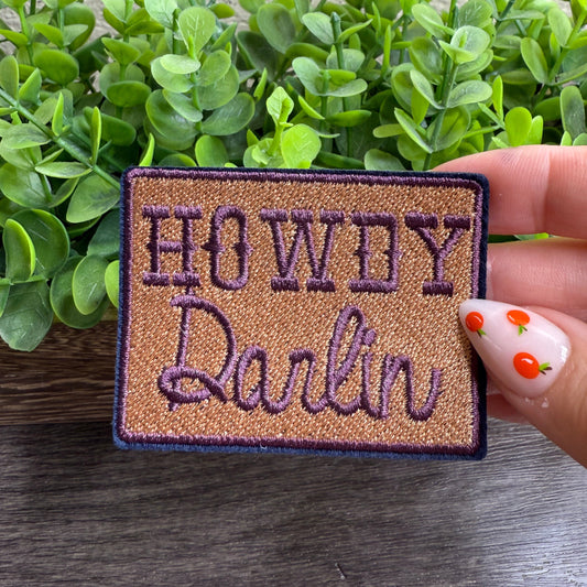 Howdy Darlin Embroidered Hat Patches
