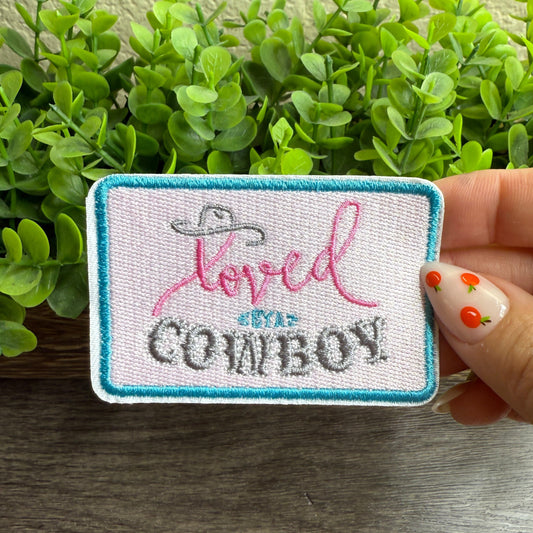 Loved By a Cowboy Embroidered Hat Patches
