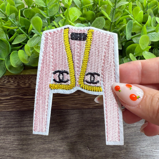 Pink Jacket Embroidered Small Patches