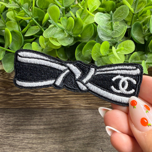 Black White Headband Small Patches