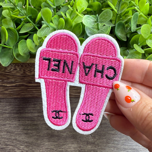 Pink Sandals Embroidered Small Patches