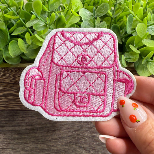 Pink Backpack Embroidered Small Patches