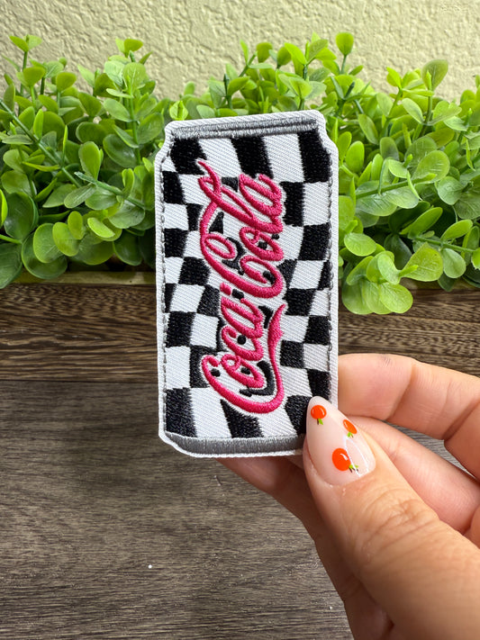 Checkered Soda Embroidered Small Patches