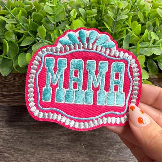 Hot Pink MAMA Embroidered Small Patches