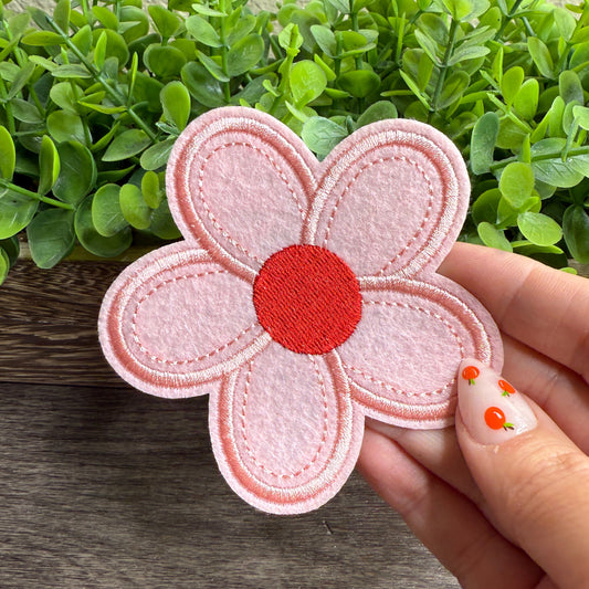 Pink Flower Embroidered Small Patches