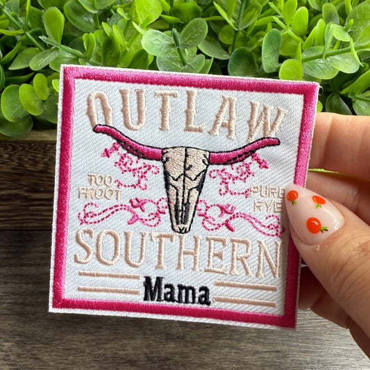 Outlaw Southern Mama Embroidered Small Patches