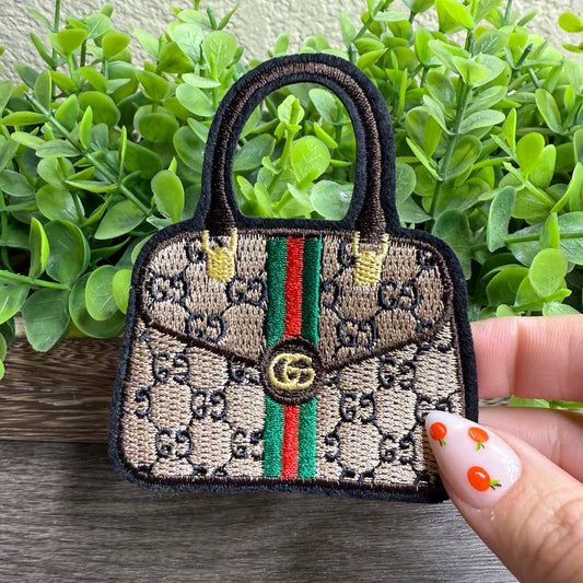 Brown Tote Embroidered Small Patches