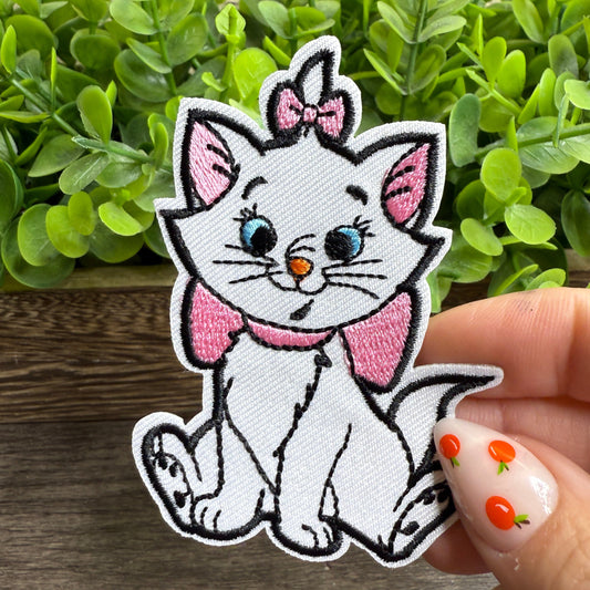 Girl Cat Embroidered Small Patches