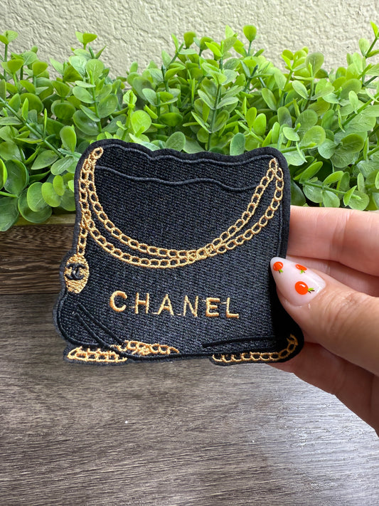 Black C Bag Embroidered Small Patches