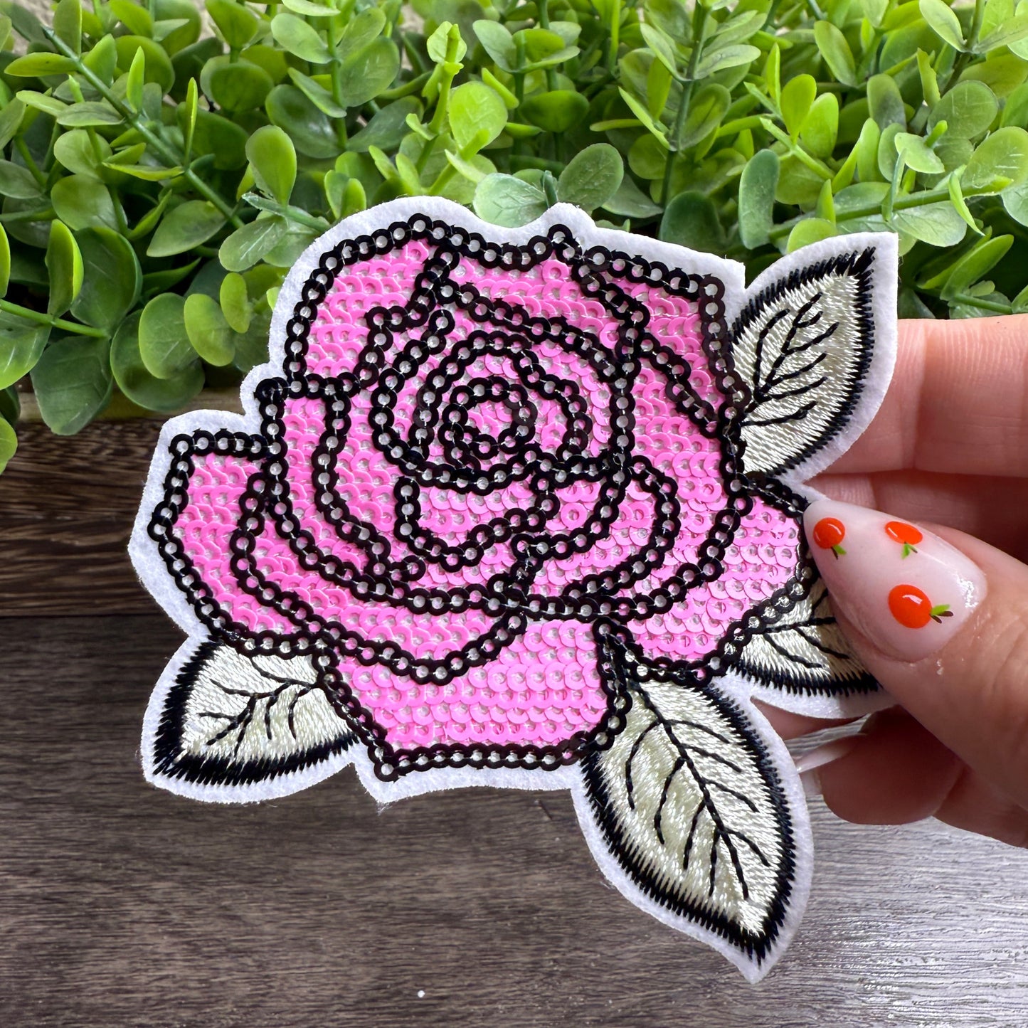 Pink Rose Sequin Small Patches