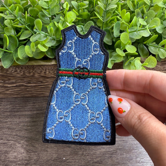 Blue Dress Embroidered Small Patches