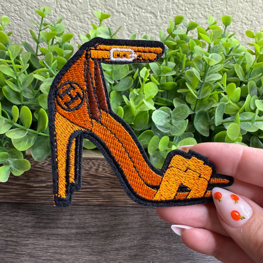 Brown Heel Embroidered Small Patches