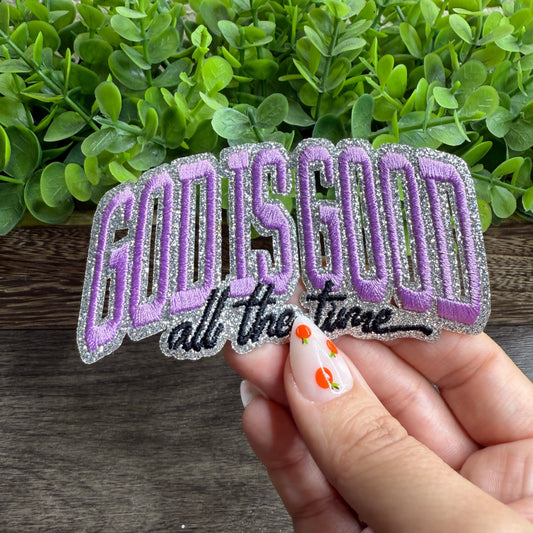 God Is Good Purple 4" Embroidered Small Patches