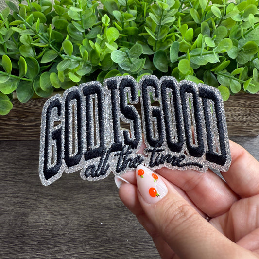 God Is Good BLACK 4" Embroidered Small Patches