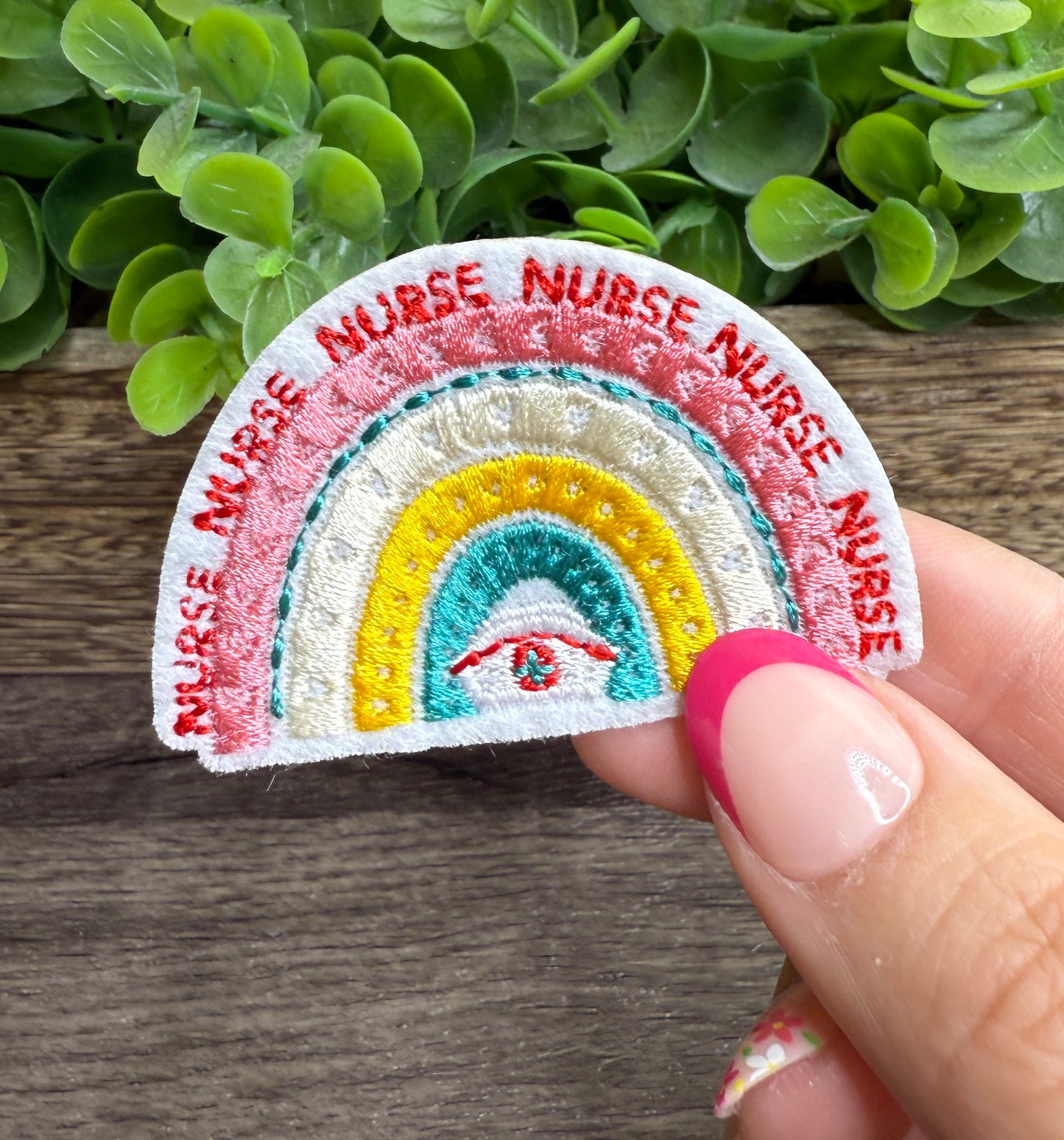 Nurse Rainbow Embroidered Small Patches