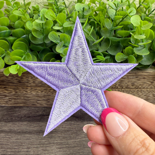 Lavender Star Embroidered Small Patches