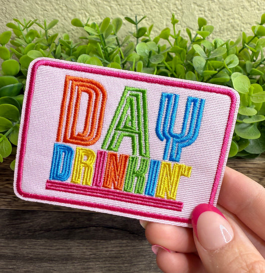 Day Drinking Embroidered Small Patches