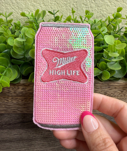 Pink Beer Sequin Small Patches