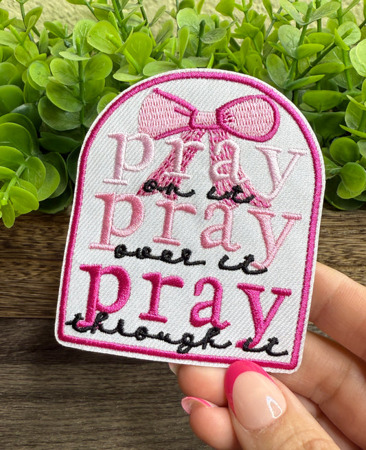 Pray Pink Embroidered Small Patches