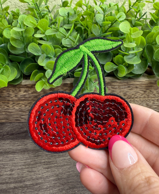Sequin Cherries Small Patches