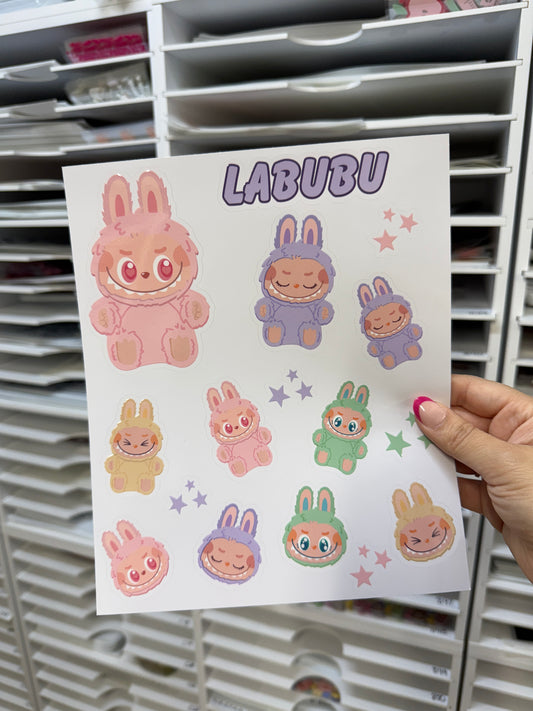 Bubu Sticker Sheet White Vinyl LARGE