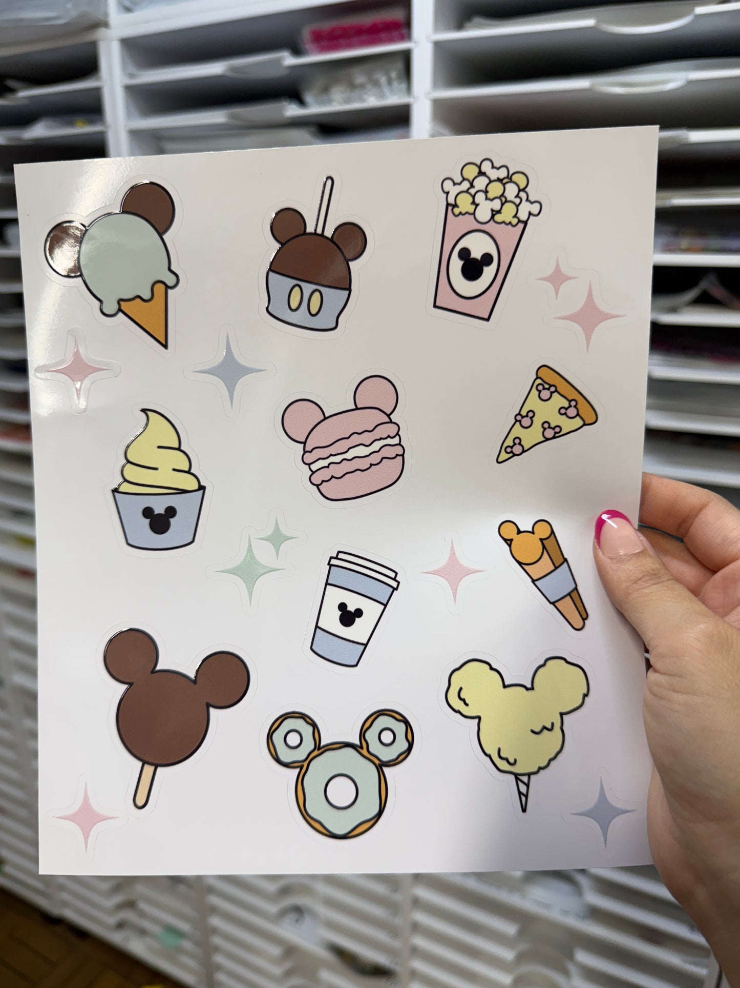 Magical Snacks Large Sticker Sheet White Vinyl LARGE